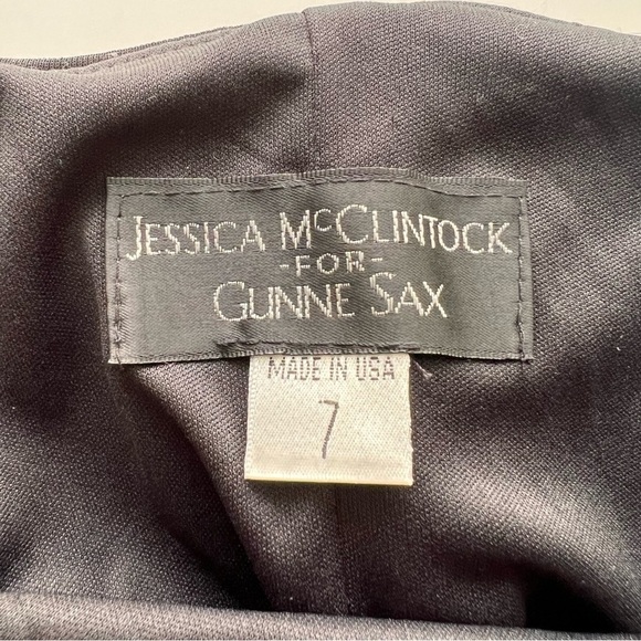 Jessica McClintock for Gunne Sax Black Sparkle High Low Strapless Formal… - Picture 7 of 8